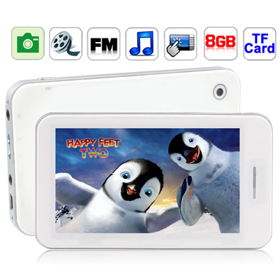 4.3 inch Touch screen 8GB MP5 Player with Camera, Support FM Radio, E-Book, Games, TV Out, Dictionary function (White)